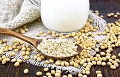 Harina de soya y granos de soya